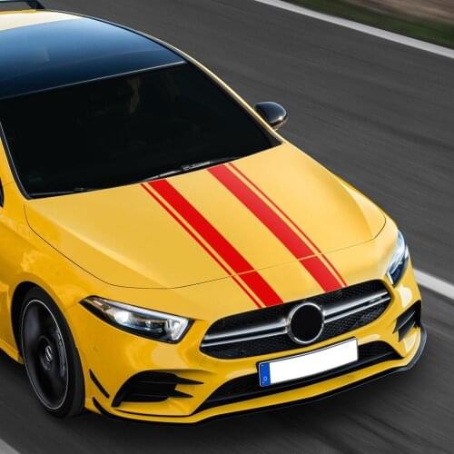 Car Hood Bonnet Stripe Graphic Decal Stickers for Mercedes Benz A C E GLA CLA45 W176 C117 W204 W205 C63 Coupe amg Accessories