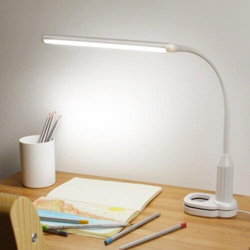 Table Lamp Clip-On Flexible Study Led Reading Desk Lamp USB Recharge Eye Protection Touch Stepless Dimmable Bedside Nightlight