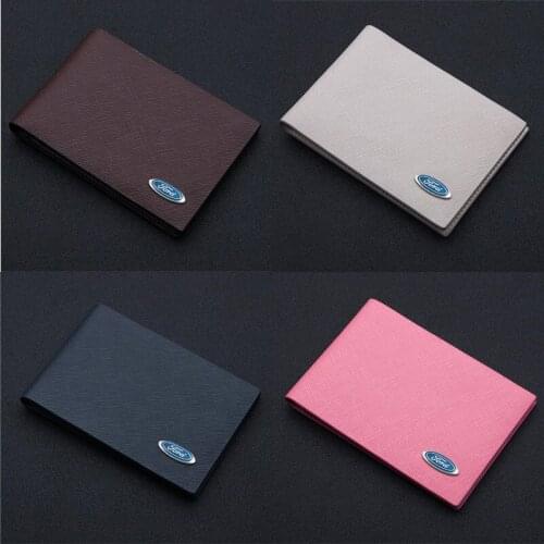 New Luxury For Ford Ultra-thin Drivers License Leather Cover Mens Driving Credit Id Card Holder Bag Womens Tarjetero Cn
