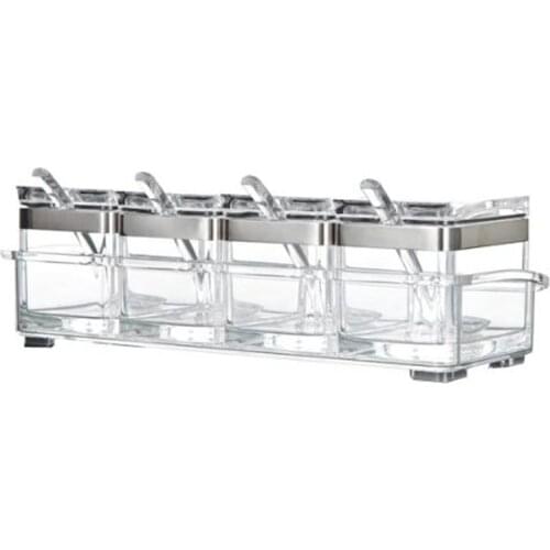 Kitchen organizer and storage container Acrylic Seasoning Box Spice Jar Set Condiment Cruet Bottle Kitchen Supplies