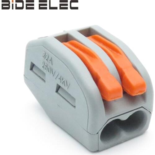 PCT-212G 10 Pcs Electrical Cable Wire Connector 2 Pole Push-in Terminal Block Universal Fast Terminal Wiring Cable Connectors