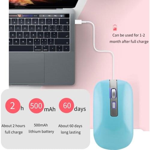 Bluetooth 5.1 + 2.4Ghz Optical Mouse 2 In 1 Dual Mode Wireless MiceMause Rechargeable Ergonomic Gaming Mice Mute For PC laptop