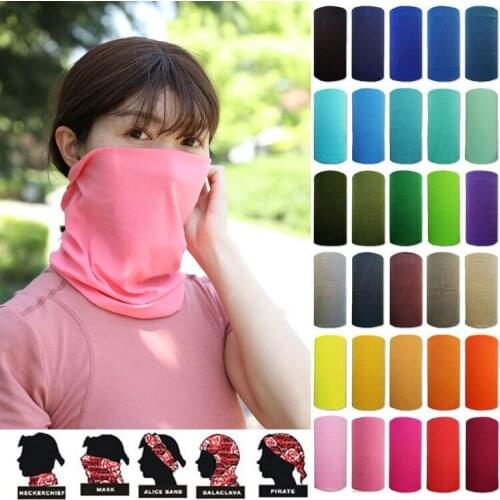 Solid MultifunctionTube Ring Scarves Half Face Cover Scarf Windproof Balaclava Headband Hunting Ciclismo Scarf 50cm