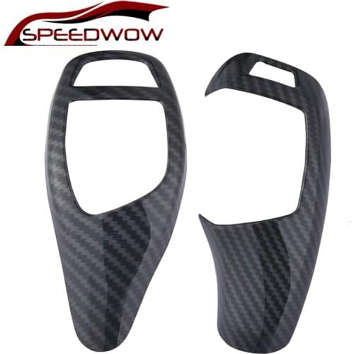 SPEEDWOW Carbon Fiber Gear Shift Handle Sleeve Button Cover Stickers For BMW F20 F30 F10 F32 F25 X5 F15 X6 F16 Car Accessories