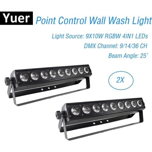 9X10W LED RGBW 4IN1 LED Wall Wash Light Point Control DMX Led Bar DMX Line Bar Wash Stage Light Effect Party Wedding Event Light