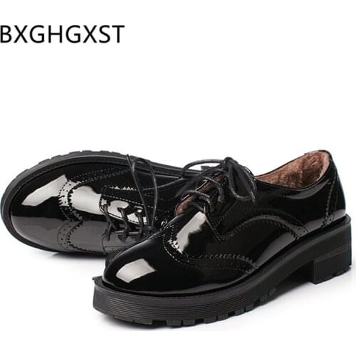 Ladies women platform shoes fashion Harajuku casual shoes women luxury brand winter brogue Patent leather shoes men 2020 zapatos
