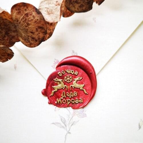Russian Christmas Santa Claus Deer Snowflakes Wax Seal Stamp Retro Sealing Wax stamps Scrapbooking Wedding Decorative Invitation