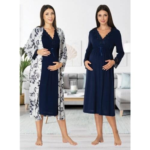 Women Maternity Dressing Gown Nightgown