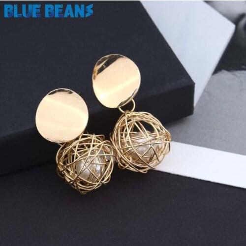 Women earring sjewelry long korean fashion bohemian boho yellow statement gold crystal dangle opal acrylic heart natstud earring