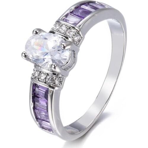 Bettyue Classical Fashion Design Oval-shape Main Stone Simplicity Cubic Zircon Ring With Charming Purple For Female Join Party