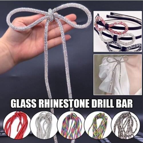 1 Meter 6mm Shiny Rhinestone Tube Cord Rope Resin Rhinestone Chain Sew On Trims Wedding Dress Costume Jewelry Bracelet Applique