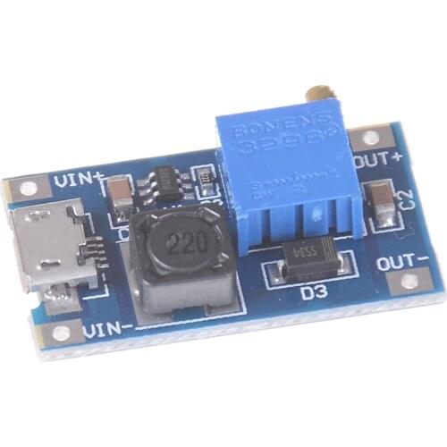 1 pcs DC-DC USB 2~24V To 5~28V 2A Boost Step Up Adjustable Regulator Power Module