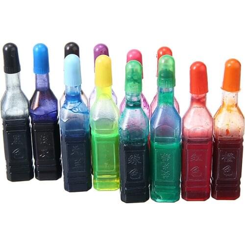12 Colors Resin Ink Dye 8ml Colorful Pigment Dye Ink DIY Art Craft Coloring Dye Colorant Slime Pigment Wax Soap Making Accessory