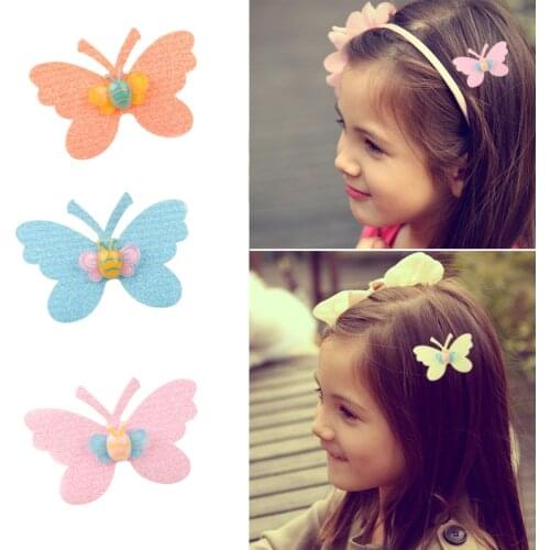 2Pcs/Set Butterfly Bangs Paste Posts 6 Colors Hair Sticker Clip Magic Tape Fringe Hair Bang Patch Stick Grils Hair Accessories