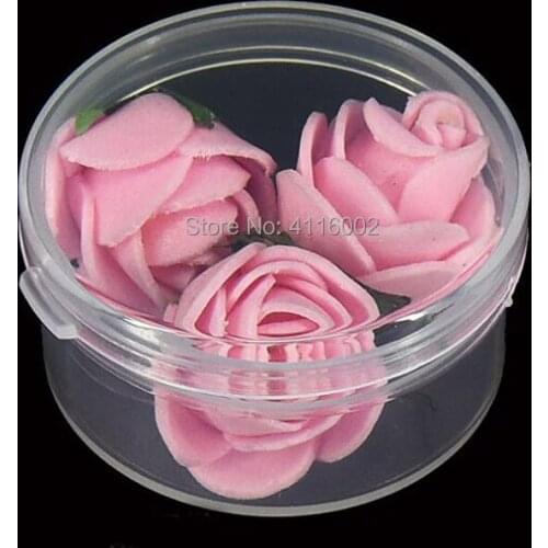 200pcs 4cm Round Transparent Plastic Storage Box Jewelry Ring Box Earring Display Packing Carrying Case Gift Boxes