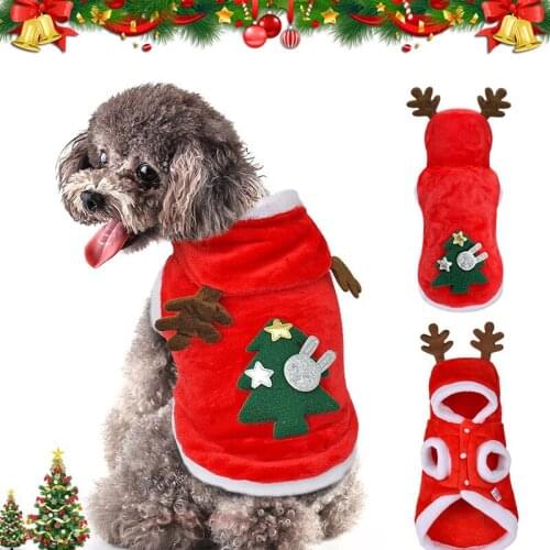 2019 Christmas Dog Clothes Winter Coat Clothing Santa Costume Pet Dog Christmas Clothes Cute Puppy Outfit For Dog XS-XL
