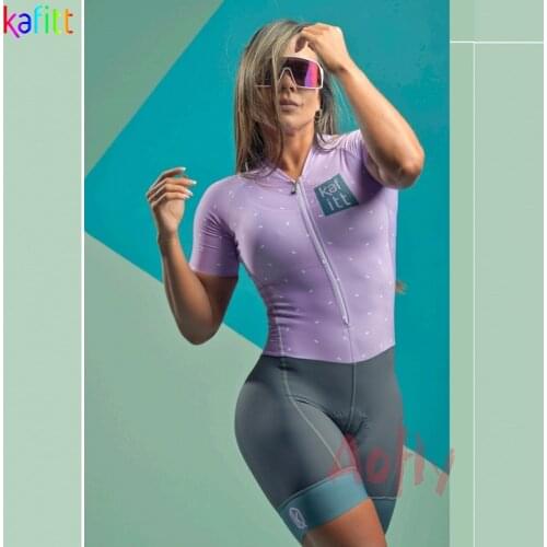 2021 Kafitt Cycling Female Clothes Bicycle Triathlon Sets Womens Skinsuit Macaquinho Ciclismo Feminino Jumpsuit Maillot Mujer
