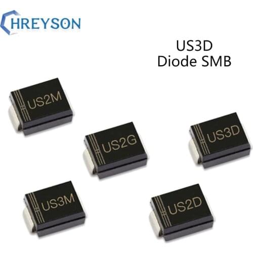 50Pcs SMD Ultra Fast Recovery Rectifier Diode US3MBF US2J US3M US2D US3D US2G US2M 2A 50V 200V 100V 400V 600V 1000V DO-214AA SMB