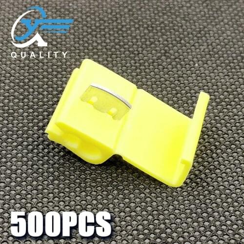 500PCS yellow Scotch Lock Electric Wire Cable Connector Quick Splice Terminal Crimp Nondestructive Without Break Line AWG12-10