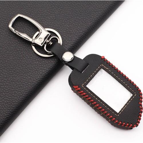 99% Praise Two Way LCD Remote Leather Key Fob Case For Sher-khan Mobicar A Mobicar B Russian Version 2 Way Car Alarm System