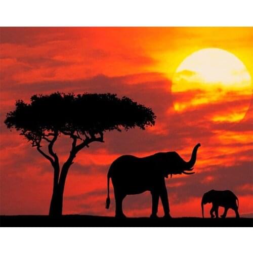 Diy diamond painting Cat Animals Sunset Elephant diamond painting cross stitch Modern Wall Art Canvas Painting Unique Gift For