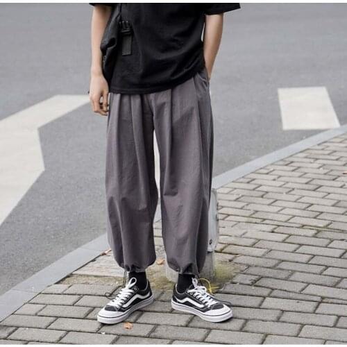 Casual Pants Men Clothing Harajuku Plus Size Wide-Leg Drawstring Sweatpants Streetwear Spring Autumn New Loose Jogging Pantalon