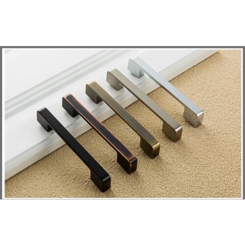 Zinc Aolly Black Cabinet Handles Wardrobe Kitchen Cupboard Pulls Drawer Knobs Fashion Furniture Handle Door Hardware