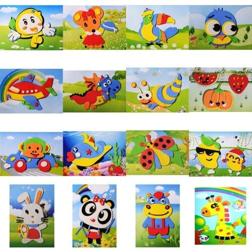 DIY Cartoon Animal 3D EVA Foam Sticker Puzzle Toys For Kids Girl Learning & Education Toys Random Styles