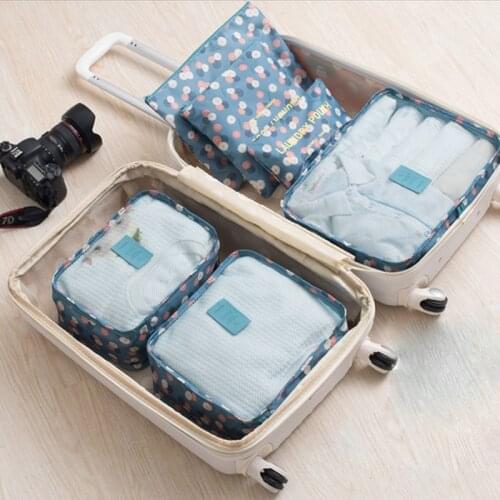 6pcs/set Travel Organizer Storage Bags Portable Luggage Organizer Clothes Tidy Pouch Suitcase Packing Laundry Bag Storage Case