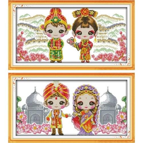 Indian Baby Chinese Baby Counted Cross Stitch 11CT 14CT Cross Stitch Sets Wholesale Cross-stitch Kits Embroidery Needlework