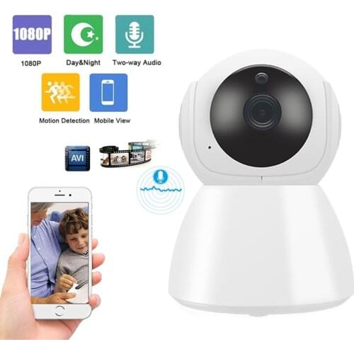 IP Camera baby monitor 360 Degrees Pan Tilt Rotation cctv Wifi IP Camera 2Mp 1080P Full HD LAN Port IR Night Vision interior