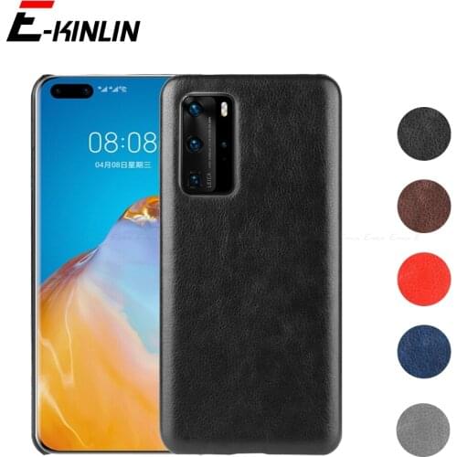 Litchi Leather Skin Back Cover For Huawei Mate 40 20 30 30E P30 P40 X Pro Plus Lite E XL 5G Ultra Thin Slim Plastic Phone Case