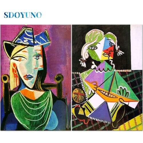 SDOYUNO DZDP331 Full Square/Round Diamond Painting Abstract Figure Cross Stitch DIY 5D Diamond Mosaic Embroidery Painting Icons