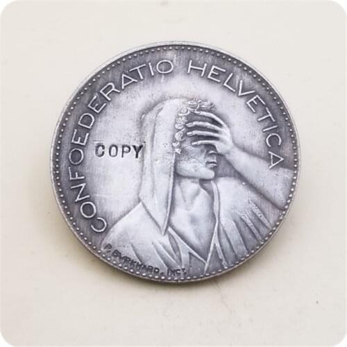 Hobo Nickel Coin 1950B and 1965B Switzerland 5 Francs copy coins commemorative coins collectibles
