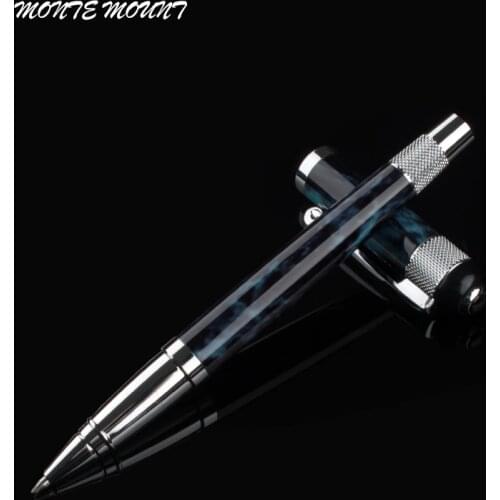 MONTE MOUNT Roller Ball Pen Plated Blue silver clip Escolar Writing Supplies Mens' Gifts