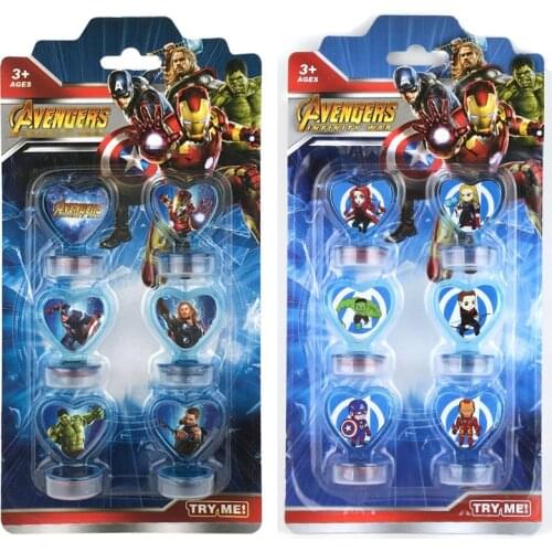 A Set of Disney Stamp Frozen Princess Marvel Cars Story Kids Cartoon Stationery Seals Set Student Prize Party Decoration Gifts