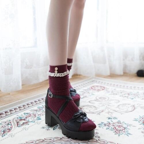 Socks Color button leg socks pure cotton basic JK uniform socks Japanese department hose college style Lolita knee