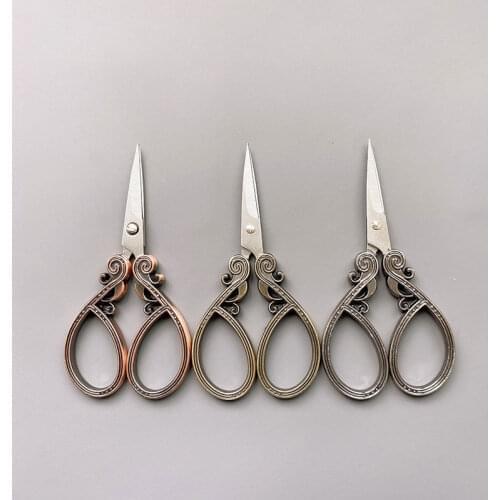 1Pcs Retro Style Embroidery Scissors Antique Cutter Cutting Vintage Scissors Embroidery Cross Stitch Sewing Tool Stainless Steel