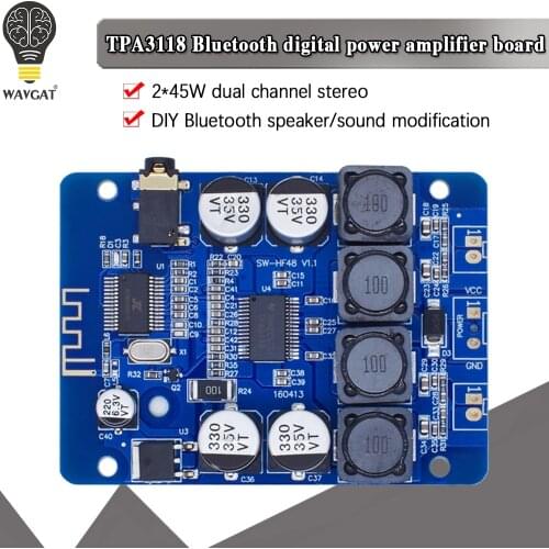 WAVGAT TPA3118 2x30W DC 8-26V Stereo audio Bluetooth Digital power Amplifier Board For diy Toys Model amplificador amplifiers