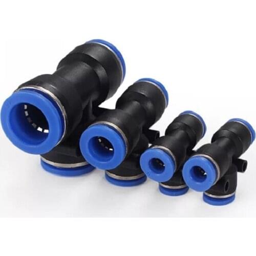 2PCS 14MM 16MM“PE” Pneumatic Fitting For Push In Tee 3-Way Fitting Plastic Pipe Air/Water Hose and Tube Connector Quick Fitting