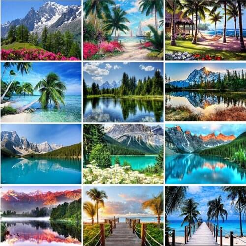 Full Square 5D Diamond Painting Tree Landscape Diamond Mosaic Sale Scenery Rhinestones Pictures Diamond Embroidery Cross Stitch