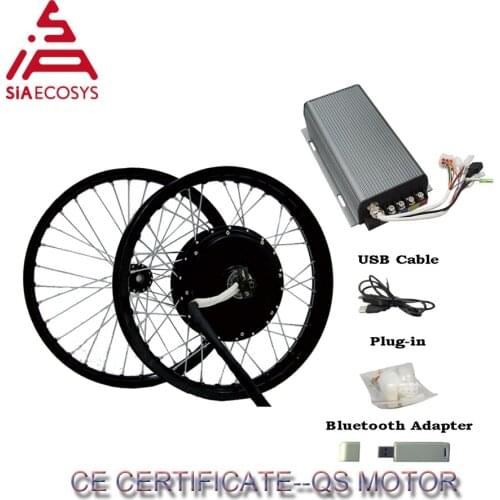 QSMOTOR 19*1.6inch wheel rim 3kw electric bike spoke hub motor and sabvoton svmc72150 controller for electric bicycle