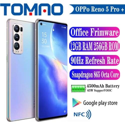 OPPO Reno 5 Pro + Plus 5G SmartPhone 90Hz Snapdragon 865 6.55" 8GB 128GB RAM 128GB 256GB ROM 50MP Camera 65W SuperVOOC Android11