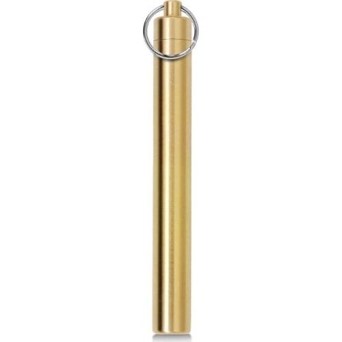 Outdoor Portable Waterproof Brass Mini Toothpick Tube Holders Bottle