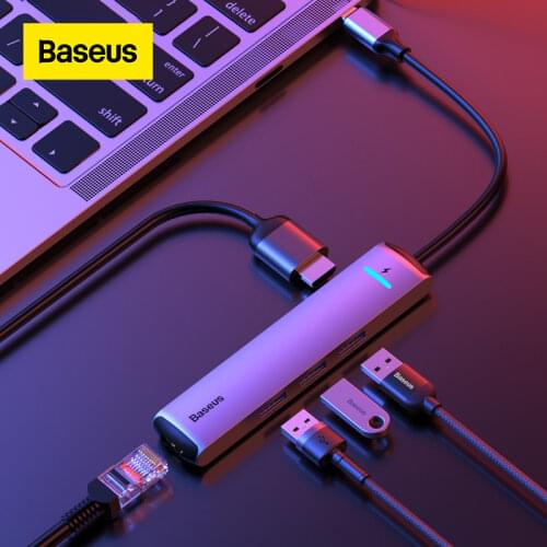 Baseus USB C HUB USB to Multi HDMI-compatible USB 3.0 RJ45 Carder Reader OTG Adapter USB Splitter for MacBook Pro Air HUB Dock
