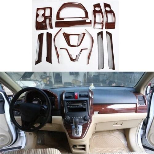 Interior Wooden Color Moulding Trim Center Console Gear Panel Cover For Honda Crv Cr-v 2007 2008 2009 2010 2011