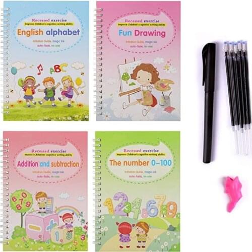 Magic Practice Copybook English Tracing Grooves design Baby Writing Drawing Book M09