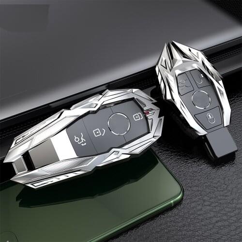 High-quality Metal Car Key Case Cover For Mercedes Benz W203 W210 W211 W124 W202 W204 W212 W176 AMG Accessories Keychain