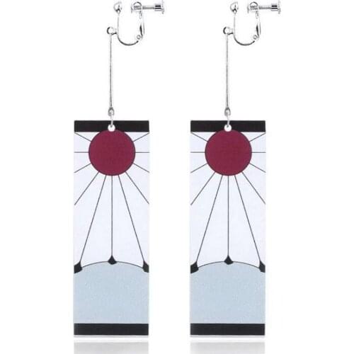 ZWPON Cartoon Drop Demon Slayer Kimetsu no Yaiba Blade of Ghost Earings For Women Men Korean Japan Cosplay Jewelry Accessories