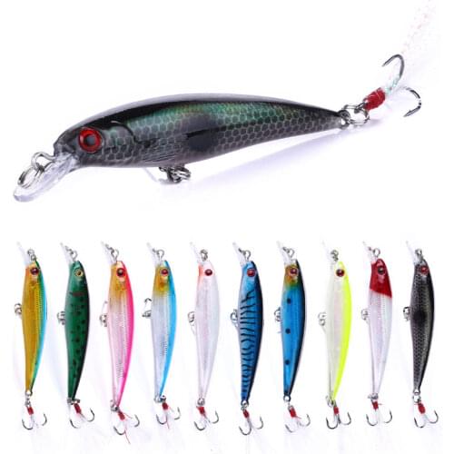 1PCS Bass Pike Fishing Lure 7.2g 9cm Minnow Wobblers Hard Bait with Feather Hook Isca Artificial bait pesca Fishing Tackle